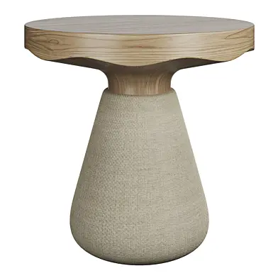 Floral Scalloped Pedestal Side Table