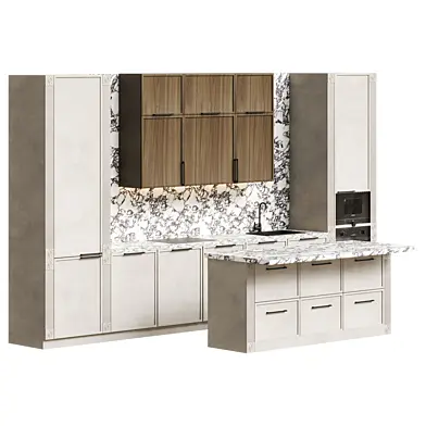 Neoclassical straight kitchen
