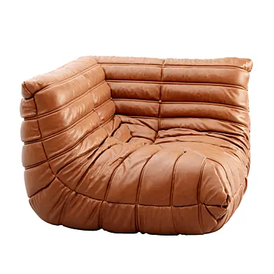 Togo Ecksofa Pull Up Leder Kamelbraun