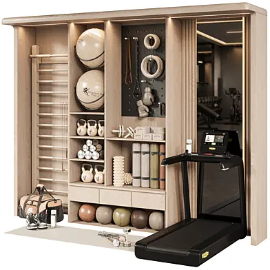 Home Gym Wall Rack with Equipment 09