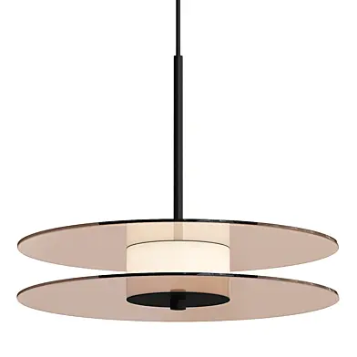 Lampara colgante redonda de vidrio color ambar Ann 1
