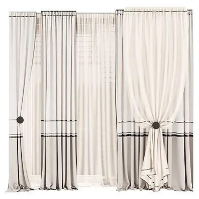 fabric curtain with aluminium blinds Set 153