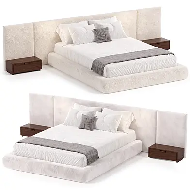 Platform Bed with Integrated Headboard