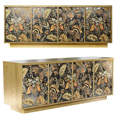 Ornate Floral Sideboard Cabinet