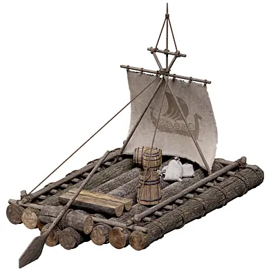 Medieval Wooden Raft