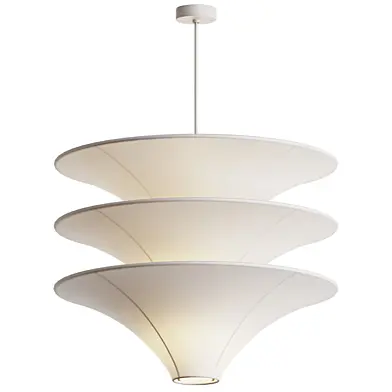 Tresor Three Tiered Fabric Pendant Light by Athena Calderone