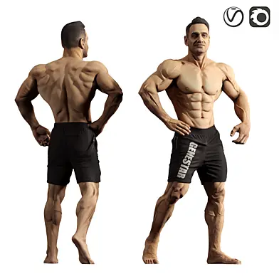 Realistic Male Fitness Character 02