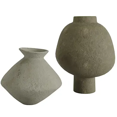 Handcrafted unglazed ceramic vases