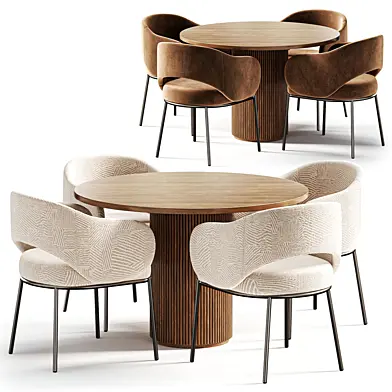 Dining set Обеденный стол Мон круглый Daisy chair