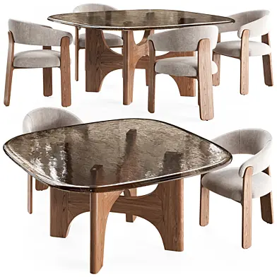 Calligaris Nogu square table Anthea chair