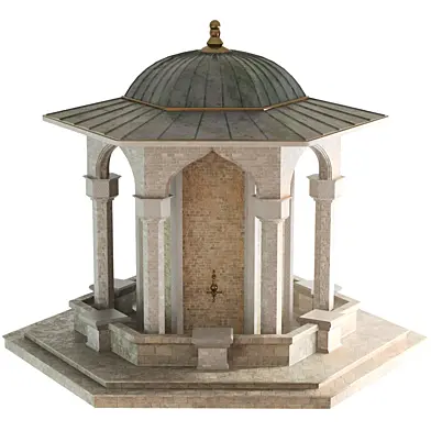 Classic Ottoman Style Dome Gazebo and Sabil 3D Model 1252