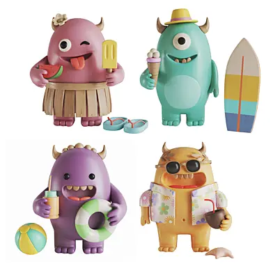 Cute Wooden Monsters - Summer Collection