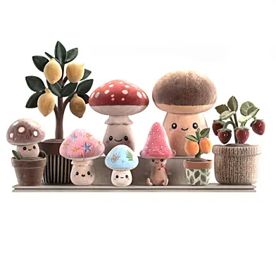 Cute Plush Mushroom and Potted Plant Decor -plush-toys-set-36