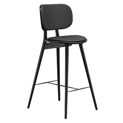 Барный стул High Stool Backrest (черный бук) производства Mater