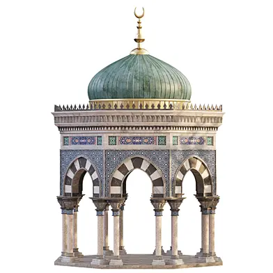 OTTOMAN Islamic Marble Arched Pavilion Dome Gazebo 1272