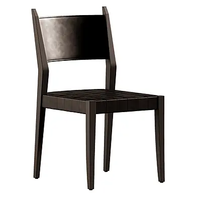 Irwin Woven Black Leather Dining Chair by Paul McCobb 2017