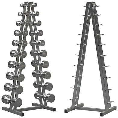 Chrome dumbbell rack