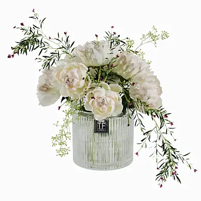 Modern Decorative Glass Vase Peony Flowers