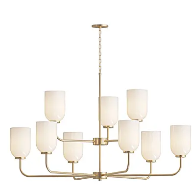 Brianna 5 Light Chandelier in Aged Bras