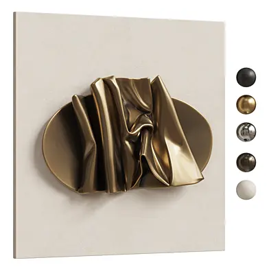 Wall Art Sculpture Modern Folded Brass Metal  25