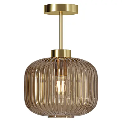 Briz Ribbed Glass Flush Fitting Ceiling Light