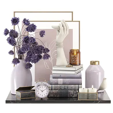 Papier Mache Decorative Set Purple Leaf_Set 4921