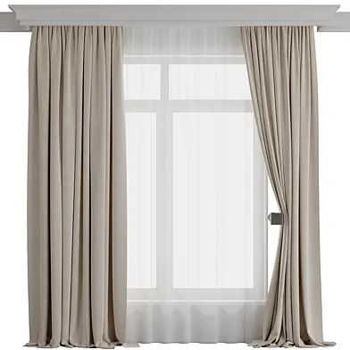 Modern curtain with tulle 183 corona