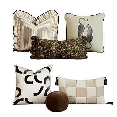 Beige Pillows Set 06