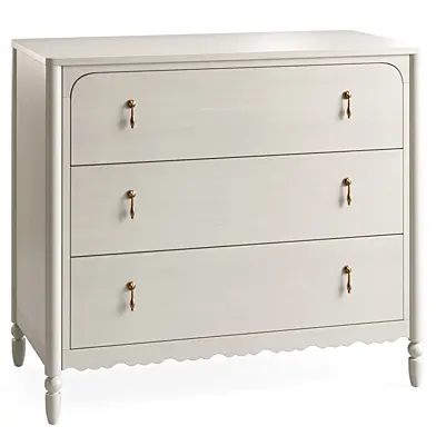 Beatrix 36 Linen and Balsam Green Wood Narrow 3-Drawer Kids Dresser Crateandbarrel