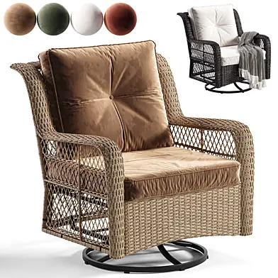 Outdoor Wicker Swivel Rocking Chair