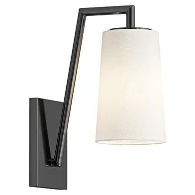 Black Hardwire or Plug In Wall Lamp