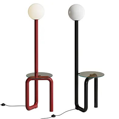 Clear Glass Floor Lamp with Shelf corona