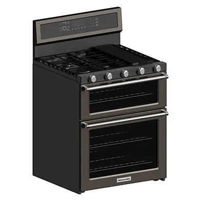 Kitchenaid 5 Burner Gas Double Oven Convection Range