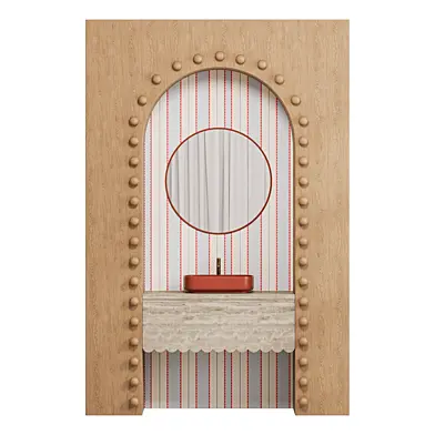 Bathroom furniture Travertin  Wood Arch Vanity