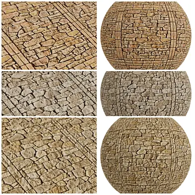 FB1248 Stone Cladding CAUSSE on a mesh - ORSOL | PBR | 3MAT | 4K