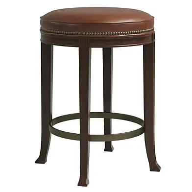 Hickory Chair NEWBURY SWIVEL BACKLESS COUNTER STOOL