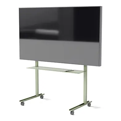 Rolling TV stand with shelf