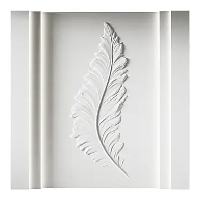 132 Decorative plaster 3D panel 89 Bas-relief "Feather"