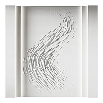 145 Decorative plaster 3D panel 102 Bas-relief "School of fish"