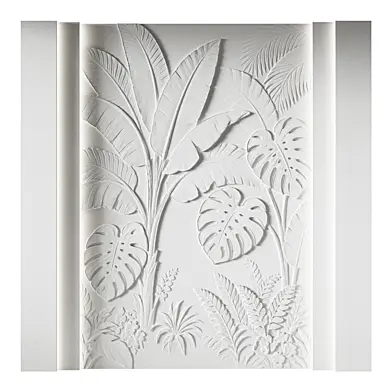 153 Decorative plaster 3D panel 110 Bas-relief "Tropic palms"