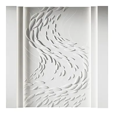 154 Decorative plaster 3D panel 111 Bas-relief "School of fish"