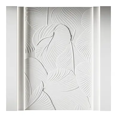 155 Decorative plaster 3D panel 112 Bas-relief "Abstract leaves"