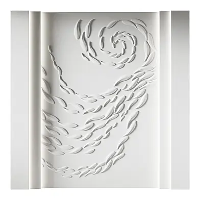 160 Decorative plaster 3D panel 117 Bas-relief "School of fish"