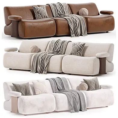 GIORGIO 3 seater modular leather sofa