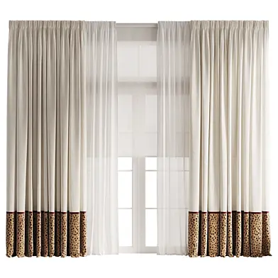 Animalistic Velvet Pinched Curtains Set