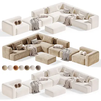 De Padova ALBERESE URBAN corner Modular fabric sofa