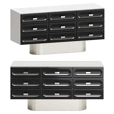 Black Chrome Space Age Dresser by Henri Vallieres