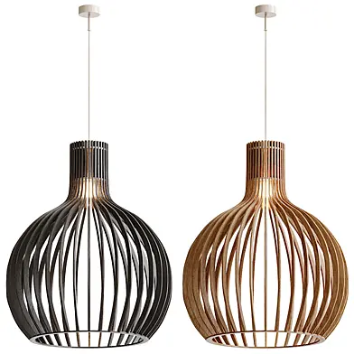 DIY Solid Bamboo Wood Chandelier