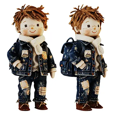 Handcrafted Patchwork Denim Boy Doll