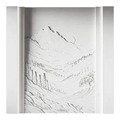 171 Decorative plaster 3D panel 124 Bas-relief "Mountain"